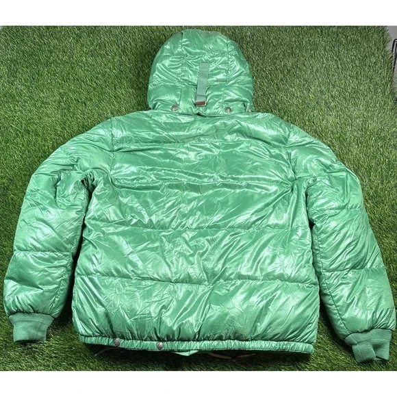 NEW Vintage Polo RALPH LAUREN Detachable Hood Down Jacket Green Mens L NOS